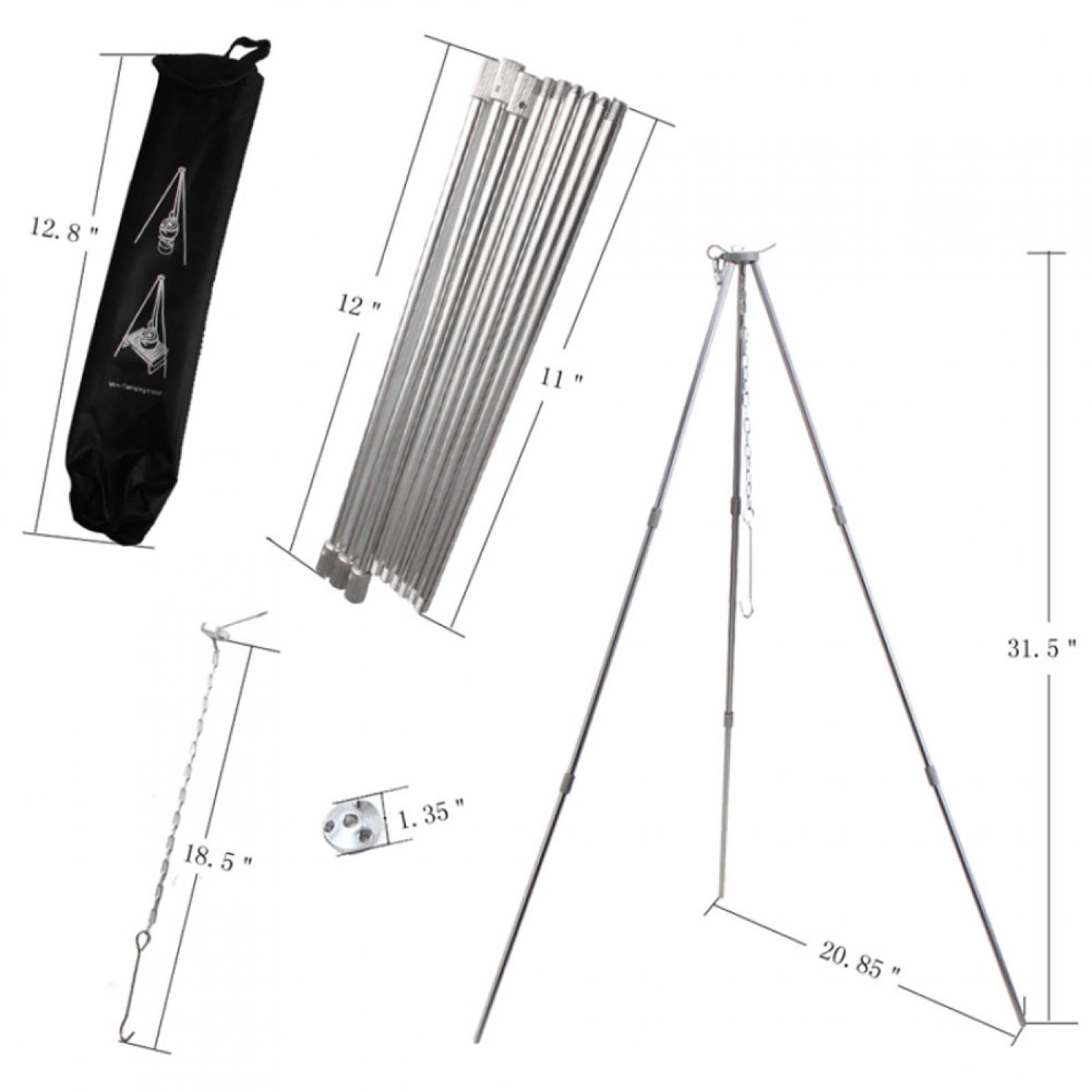 Cergrey Grills,Outdoor Portable Foldable Metal Barbecue Grills Hanging Tripod Camping Picnic BBQ Cooking, Barbecue Grills