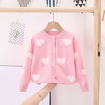 thumbnail image 2 of Chandails Tricotés à Manches Longues pour Filles, Mignons, à Imprimé de Fleurs, Boutonnés, 2 of 7