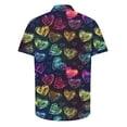 thumbnail image 4 of Weiqiqre Mens Shirts Funny Love Pattern Printed Short Sleeve Quick Dry Button Down Lapel Shirt, 4 of 5