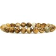 thumbnail image 1 of Angelstones Bracelet Extensible Unisexe en Perles Rondes 8 mm avec Jaspe Photo Naturel, 1 of 4