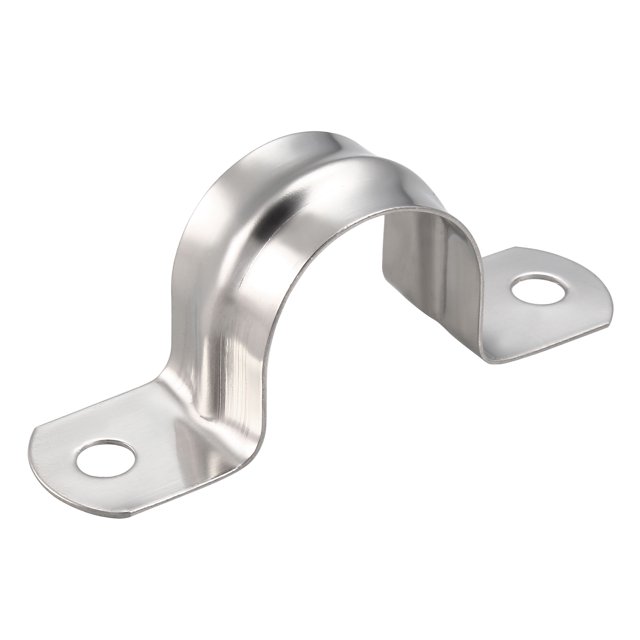 Unique Bargains 27mm Rigid Pipe Strap, 304 Stainless Steel, 2 Holes Clamps, 10 Pcs