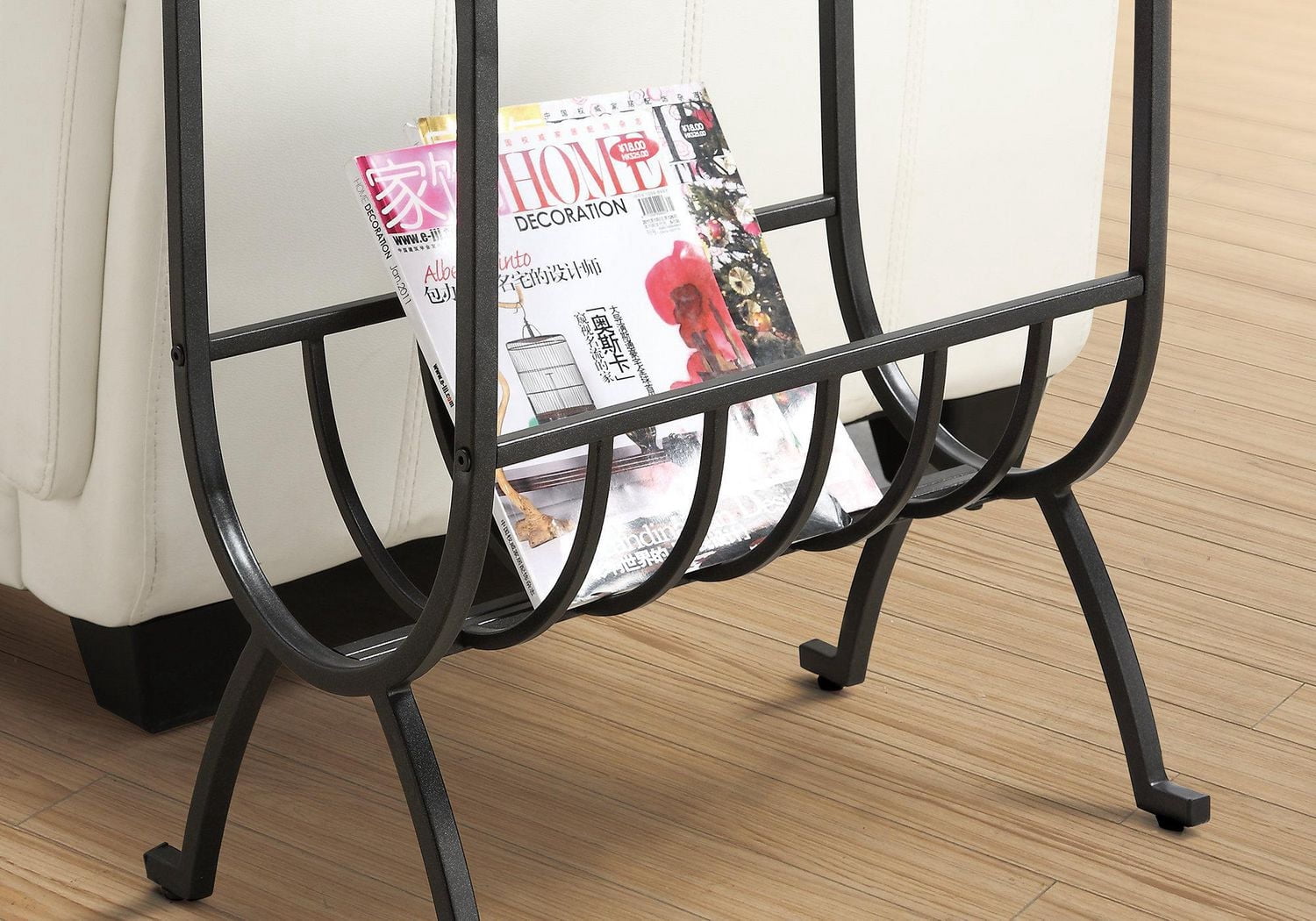 Monarch Specialties Table D'appoint, Côté, Bout, Magazine, Table De Nuit, Étroit, Salon, Chambre À Coucher, Métal, Verre Trempé, Noir, Dégager, Transitionnel
