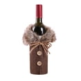 thumbnail image 3 of XZNGL Christmas Decorations Wine Set Holiday Decoration Props Linen Collar Wine Bottle Cooler, 3 of 9