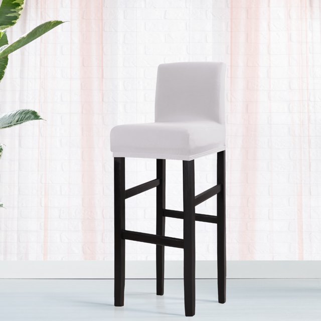 PiccoCasa Stretch Spandex Bar Stool Cover for Short Back Chair Silver Grey 1