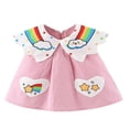thumbnail image 1 of Robe Trapèze Sans Manches pour Bébé Fille, Arc-en-Ciel, Nuage, Cœur, Robe Patchwork, 1 of 9