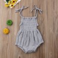 thumbnail image 2 of Kmbangi Bébé Été Coton Fronde Romper Dentelle jusqu'à Stretch Ruched Combinaison, 2 of 7
