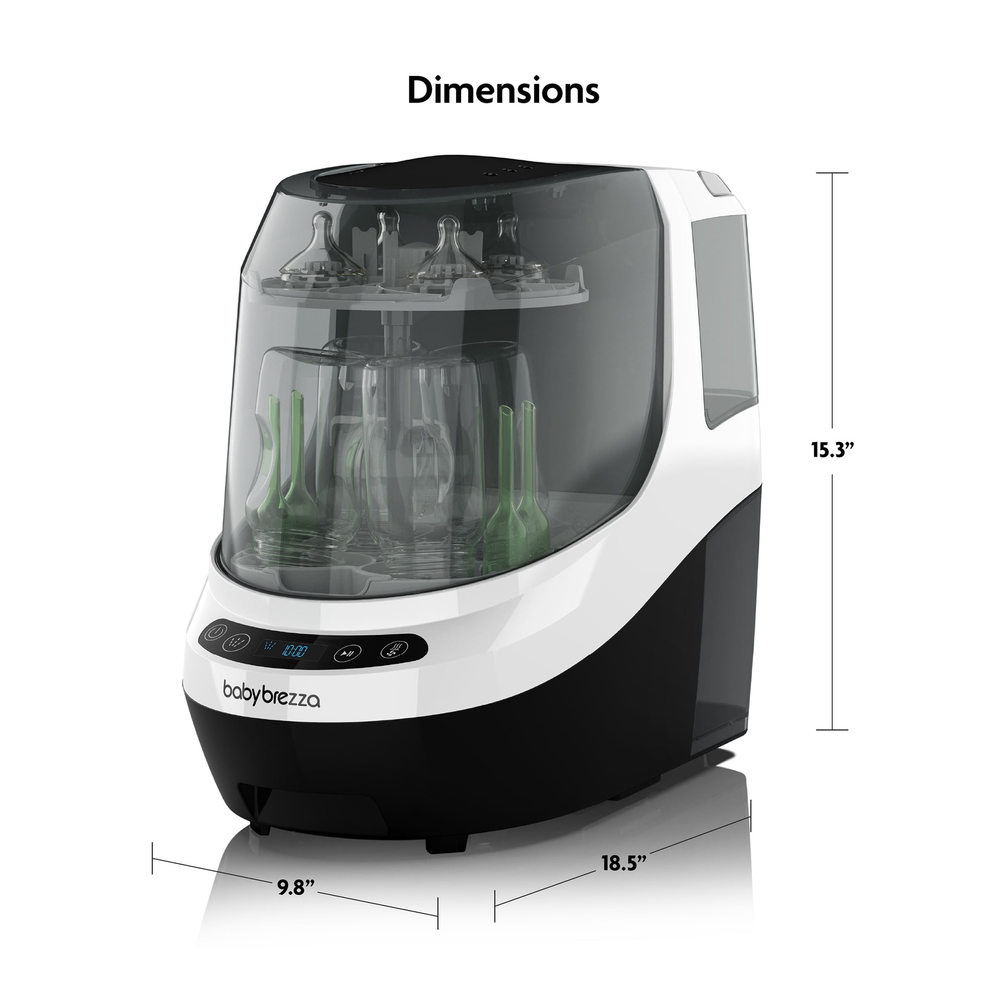 Lave-biberons Baby Brezza Bottler Washer Pro - Nettoyage Prouvé Cliniquement Supérieur - Lave, Stérilise et Sèche en un Seul Appareil, Machine Remplace les Brosses et les Égouttoirs