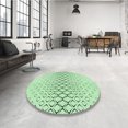 thumbnail image 4 of Ahgly Company Tapis d'Intérieur Lavables en Machine Rectangle Transitionnel Vert Menthe, 2' x 4', 4 of 7