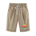 thumbnail image 1 of Birdeem Pantalons d'Été pour Femmes Imprimé Cinq Points Grande Taille Coton Lin Pantalons Décontractés, 1 of 6