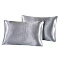 thumbnail image 3 of COM1950s Simulated Silk Pillowcase Set for Hair and Skin Care, Soft Hypoallergenic with Envelope Closure, 20x30 Inch Standard Size Gentle on Sensitive Skin, 3 of 9