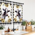 thumbnail image 2 of ORUYROP Farmhouse Cow Kitchen Curtains 55x39 Inch Rod Pocket Short Small Sunflower Farm Animal Cattle Rustic Black White Buffalo Check Plaid Living Room Bedroom Window Drapes Treatment 2 Panel, 2 of 6