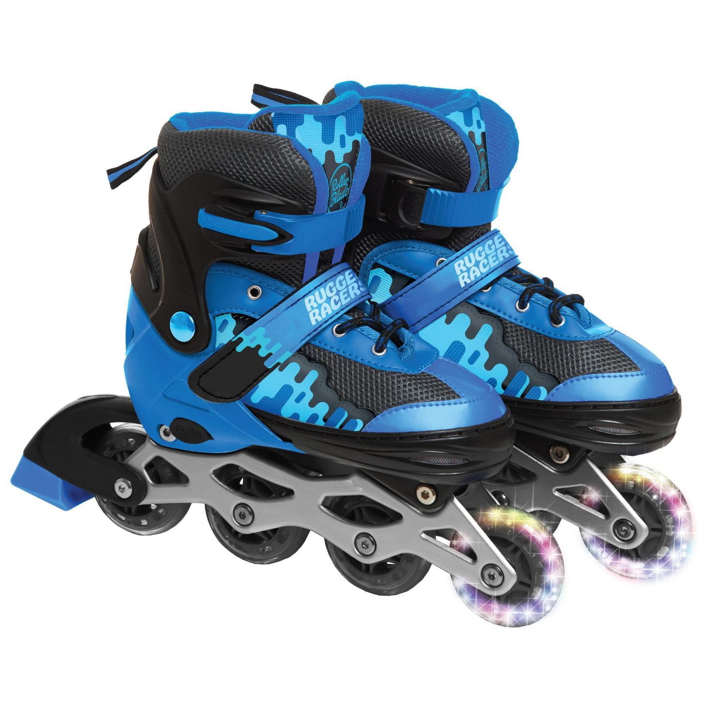 Rugged Racer Kids Adjustable and Convertible Rollerblade and Ice Skate - Medium - Blue