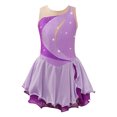 thumbnail image 1 of Miaeowve Robe de Patinage Artistique pour Filles Sans Manches avec Strass, Vêtements de Danse Ballet Performance Lavande 8, 1 of 7