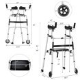 thumbnail image 2 of Costway Foldable Aluminum Alloy Walker Wheel Walking Frame W/ Seat & Armrest Pad, 2 of 10