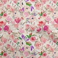 thumbnail image 1 of oneOone Tissu Polyester Spandex Fuchsia Rose Matériel de Robe Florale Tissu Imprimé Tissu au Mètre 56 Pouces de Large-P1, 1 of 4