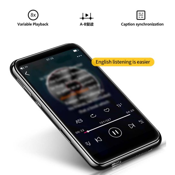 4-inch Portable Bluetooth-compatible 5.0 MP5 Player Multifunctional Dictionary Dictionary Playing Device Radio Rechargeable Music Players Birthday Gift 16G
