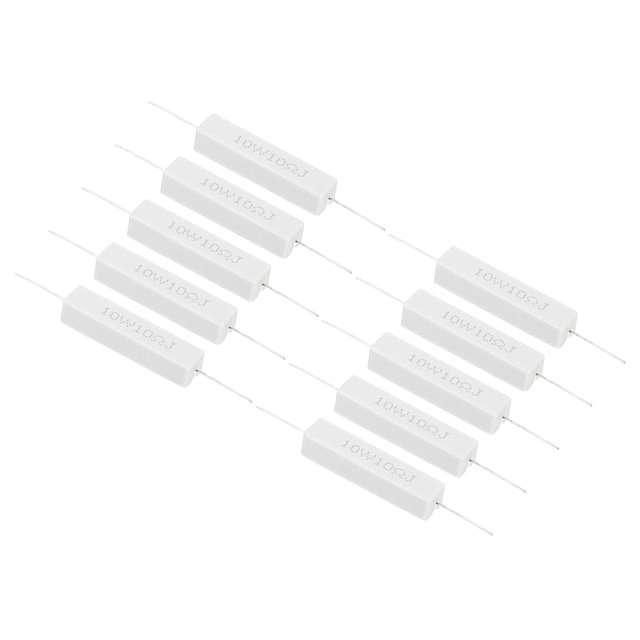 Unique Bargains 10 Pcs Résistances 10 Ohms, Résistance Ciment Céramique 10W Kit de Résistance Ciment de Puissance Tolérance 5 % pour Adaptateurs d'Alimentation Audio