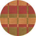 thumbnail image 1 of Ahgly Tapis Rond Lavable en Machine Intérieur Transitionnel Orange, 4 Pieds Rond, 1 of 7