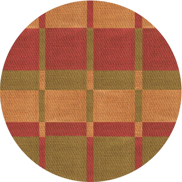 Ahgly Tapis Rond Lavable en Machine Intérieur Transitionnel Orange, 4 Pieds Rond