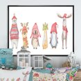 thumbnail image 1 of Designart Cute Christmas Animals Polar Bear Traditional Floating Frame Wall Art, 1 of 1