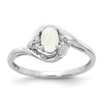 thumbnail image 1 of Bague en Or Blanc 14K avec Diamant Opale, 1 of 2