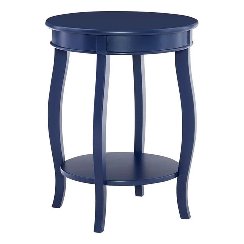 Bowery Hill Table d'Appoint Moderne / Contemporain en Bois, Bleu Marine