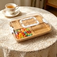 thumbnail image 4 of MTBLYS Charcuterie Board with Clear Lid Portable Wooden Cheese Board 15X11.3X2.7 Inch Divided Cheese Tray Home Kitchen Party Use, 4 of 6