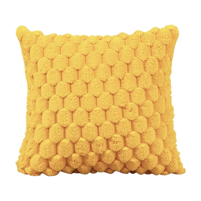 Bdday Throw Pillow Cover Weaving Snowflake Velvet Solid Color Pillow Office Sofa Lumbar Support Pillow Bedside Support Pillowcase Cushion Square Pillow Covers