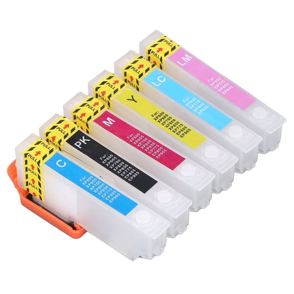 Ink , Printer Inkjet 6 Colors Reusable 6 Pcs For Replacement ICBK80 ICC80 ICM80 CY80 ICLC80 ICLM80,ICBK70 ICC70 ICM70 ICY70 ICLC70 ICLM70,T2431 T2432 T2433 T2434 T2435 T2436