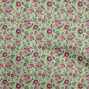oneOone Silk Tabby Mint Green Fabric Asian Suzani Sewing Craft Projects Fabric Prints By Yard 42 Inch Wide