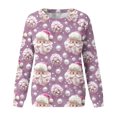 thumbnail image 4 of Pisexur Chandail en Molleton de Noël pour Femmes Sans Capuche Imprimé Graphique Vacances Col Rond Chandail en Molleton Ample Surdimensionné Automne Mode Décontracté Chandail-Over Manches Longues pour Femmes, 4 of 4