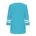 thumbnail image 4 of SwiftWear T-Shirts pour Femmes Manches 3/4 Tendance Été Haute Saturation Chemises Rayées Couleur Unie Tunique Décontractée Habillée, 4 of 5