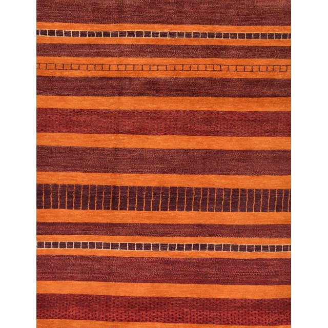 Ahgly Company Indoor Rectangle Abstract Orange Red Abstract Area Rugs, 7' x 10'