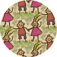 thumbnail image 1 of Ahgly Company Tapis Rond Lavable en Machine Intérieur Transitionnel Marron Sienne, 6 Pieds Rond, 1 of 7
