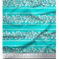 thumbnail image 1 of Soimoi Polyester Crepe Fabric Leaves & Floral Block Print Fabric by Yard 42 Inch Wide, 1 of 3