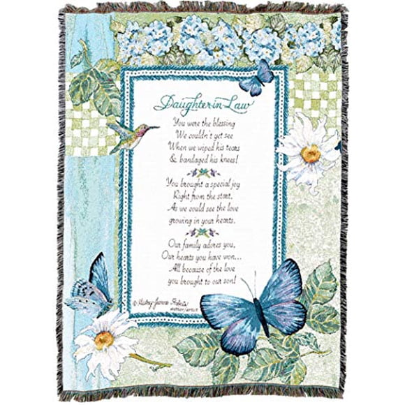 Pure Country Weavers | Daughter-in-Law Gift Woven Tapestry Throw Blanket with Fringe Cotton USA 72x54