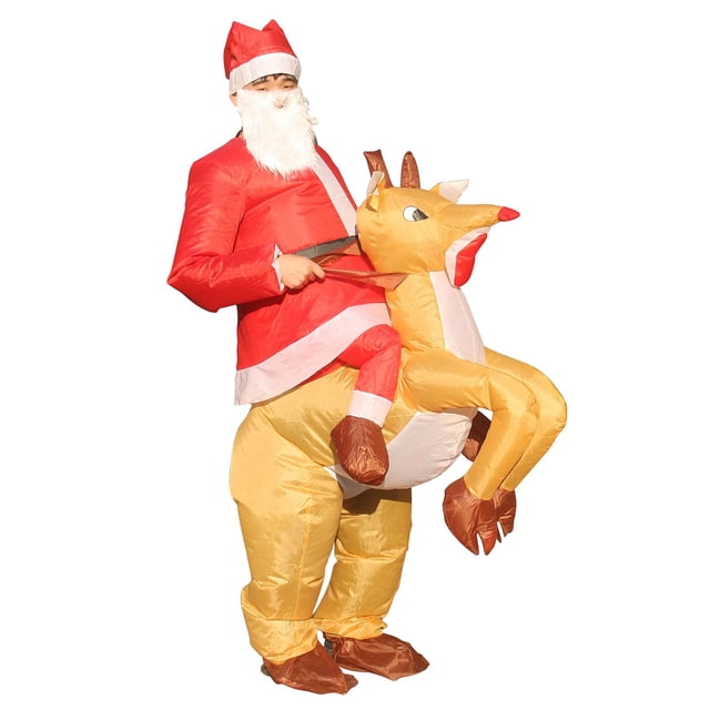 Accessoire Photo de Costume Gonflable Réutilisable Dessin Animé Léger Unisexe Tenue Durable Père Noël