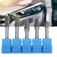 thumbnail image 1 of 5pcs 6x10mm Double Cut Tungsten Carbide  Burr File Set For Machinery Aviation Automobile Ship Chemical Craft Carving, 1 of 8