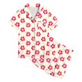 thumbnail image 4 of Pyjama en Satin pour Garçons, Imprimé Graphique, Chemise Boutonnée, Ensemble de Vêtements d'Intérieur, Ensemble de Pyjama Mode pour Filles, Pyjama de Noël pour Enfants 4T 5T, 4 of 5