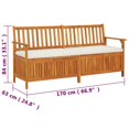 thumbnail image 4 of vidaXL Storage Bench with Cushion 170 cm Solid Wood Acacia, 4 of 5
