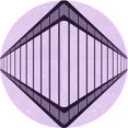 thumbnail image 1 of Ahgly Company Tapis d'Intérieur Ronds Lavables à la Machine, Style Transitionnel, Fleur Violette Violette, Tapis de Zone, 7 Pieds Rond, 1 of 7