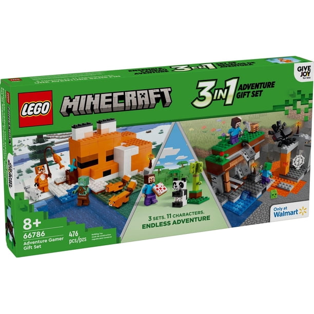 LEGO Minecraft Gift Set, 3 Imaginative Building Sets in 1 Box
