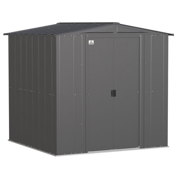 Abri de rangement Arrow Classic en acier, 6x6, charbon