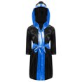 thumbnail image 1 of Doomiva Enfants Garçons Robe de Boxe Art Martial Muay Thaï Uniforme Manches Longues Kick Boxe Robe à Capuche Ensembles Noir&Bleu D 16, 1 of 5
