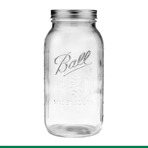 Ball Mason Jars & Lids, Wide Mouth, 1.8 L Half-Gallon Size, 6 Pack