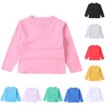 thumbnail image 4 of ZACPNCV T-Shirts à Manches Longues pour Filles, Col Rond pour Enfants, Hauts d'Automne et d'Hiver, T-Shirts Basiques, Violet, 4-5 Ans, 4 of 4
