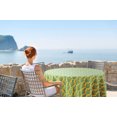 thumbnail image 2 of Vargottam Indoor/OutdoorRoundTablecloth 58 poucesTableau imperméableTablettes, Printemps/ÉtéTableaux pour arrière-cour CircularTable/Bbqs/Picnic -Jaune & Teal Green, 2 of 8