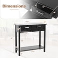 thumbnail image 3 of Gymax Narrow Console Table with Drawers Retro Accent Sofa Table w/ Open Storage Black, 3 of 10