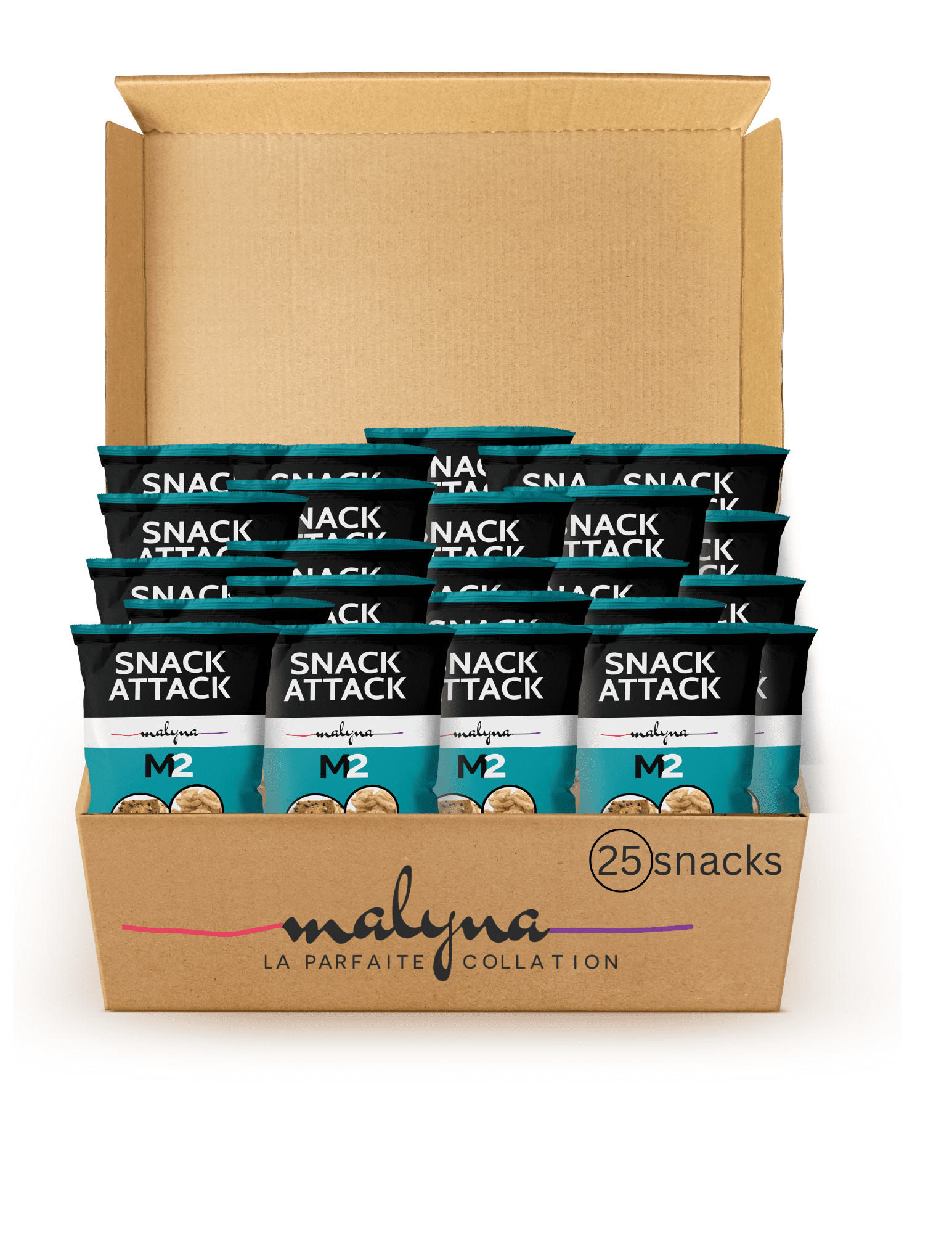 Snack Attack M2 Corn and Flaxseed Chips & Crispy Quinoa Snacks 25g Each - Pack of 25