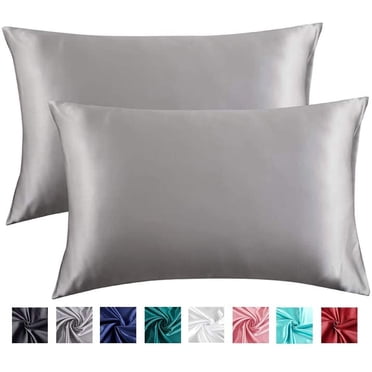 Satin Pillow Case 2 Pack Pillowcase for Hair and Skin Satin Pillow Covers with Envelope Closure